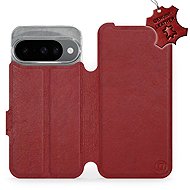 Mobiwear Leather flip book for Google Pixel 10 - Dark red - Phone Case
