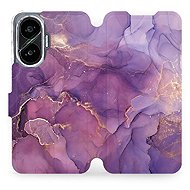 Mobiwear flip book for Xiaomi Poco F7 - Purple marble - Phone Case