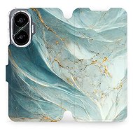 Mobiwear flip book for Xiaomi Poco F7 - Greenish Marble - Phone Case