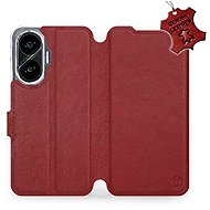 Mobiwear Leather flip book for Xiaomi Poco F7 - Dark red - Phone Case