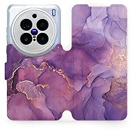 Mobiwear flip book for Vivo X200 Pro - Purple marble - Phone Case