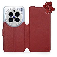 Mobiwear Leather flip book for Vivo X200 Pro - Dark Red - Phone Case