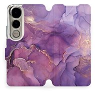 Mobiwear flip book for Vivo V50 Lite - Purple marble - Phone Case