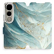 Mobiwear flip book for Vivo V50 Lite - Greenish Marble - Phone Case