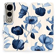 Mobiwear flip book for Vivo V50 Lite - Blue flowers - Phone Case