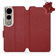 Mobiwear Leather flip book for Vivo V50 Lite - Dark red - Phone Case
