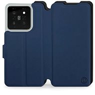 Mobiwear Soft Touch flip pro Xiaomi 14 - Modrý & Černý - Phone Case