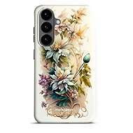 Mobiwear Durable Case for Samsung Galaxy S26 Plus - Elite Pro E014E Cream Flowers - Protective Case