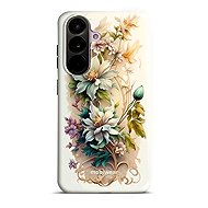Mobiwear Durable Case for Samsung Galaxy A37 5G - Elite Pro E014E Cream Flowers - Protective Case