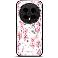Mobiwear Glossy Honor Magic8 Pro fényes tok - G033G, rózsaszín virágok - Telefon tok