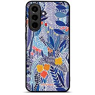 Mobiwear Glossy Samsung Galaxy A57 5G fényes tok - G037G, kék virágok - Telefon tok