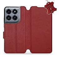Mobiwear Leather Flip Case for Motorola Moto G37 Power - Red - Phone Case