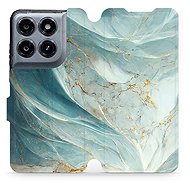 Mobiwear Flip Case for Motorola Moto G37 Power - VP34S Greenish Marble - Phone Case