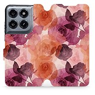 Mobiwear Flip Case for Motorola Moto G37 Power - VB24S Watercolour Roses - Phone Case