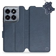 Mobiwear Leather Flip Case for Motorola Moto G47 - Blue - Phone Case