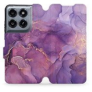Mobiwear Flip Case for Motorola Moto G47 - VP20S Purple Marble - Phone Case