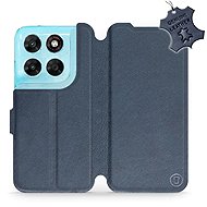 Mobiwear Leather Flip Case for Motorola Moto G87 - Blue - Phone Case