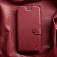 Mobiwear Honor 200 Lite sötétpiros bőr flip tok - L_DRS - Mobiltelefon tok
