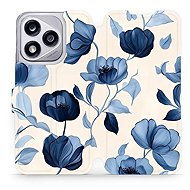 Mobiwear flip knížkové pro Honor 400 Lite - Modré květy - Phone Case