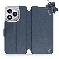 Mobiwear leather flip book for Honor 400 Lite - Blue - Phone Case