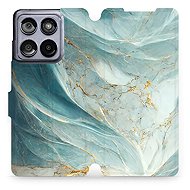 Mobiwear flip book for Motorola Edge 60 Fusion - Greenish Marble - Phone Case