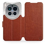 Mobiwear Flip case for Vivo X300 Pro brown and grey - Phone Case