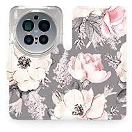 Mobiwear Flip case for Vivo X300 Pro flowers on grey - Phone Case