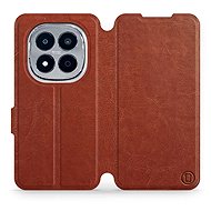 Mobiwear Flip case for Xiaomi Redmi Note 15 Pro+ 5G brown and grey - Phone Case
