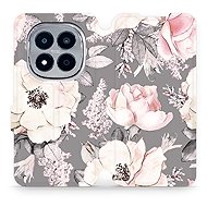 Mobiwear Flip case for Xiaomi Redmi Note 15 Pro+ 5G flowers on grey - Phone Case