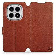 Mobiwear Flip case for Xiaomi Redmi Note 15 5G brown and grey - Phone Case