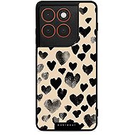 Mobiwear Glossy Glossy case for Motorola Edge 70 black hearts - Phone Cover