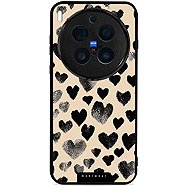 Mobiwear Glossy Vivo X300 Pro fekete szívecskék fényes tok - Telefon tok