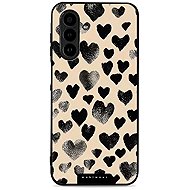 Mobiwear Glossy glossy case for Samsung Galaxy A17 / A17 5G black hearts - Phone Cover