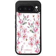 Mobiwear Glossy glossy case for Google Pixel 9 Pro XL pink flowers - Phone Cover