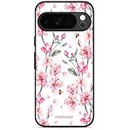 Mobiwear Glossy glossy case for Google Pixel 10 Pro pink flowers - Phone Cover