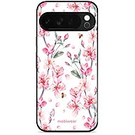 Mobiwear Glossy glossy case for Google Pixel 10 Pro XL pink flowers - Phone Cover
