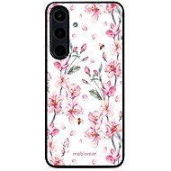 Mobiwear Glossy glossy case for Samsung Galaxy S25 FE pink flowers - Phone Cover