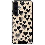 Mobiwear Glossy Samsung Galaxy S25 FE fekete szívecskék fényes tok - Telefon tok