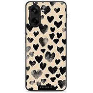 Mobiwear Glossy OnePlus Nord CE5 fekete szívecskék fényes tok - Telefon tok