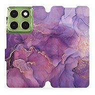 Mobiwear Flip case for Motorola Moto G06 power purple marble - Phone Case