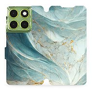 Mobiwear Flip case for Motorola Moto G06 power greenish marble - Phone Case