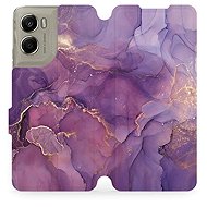 Mobiwear Flip case for Motorola Edge 70 purple marble - Phone Case