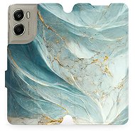 Mobiwear Flip case for Motorola Edge 70 greenish marble - Phone Case