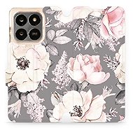 Mobiwear Flip case for Honor X7d / Honor 400 Smart 5G - flowers on grey - Phone Case