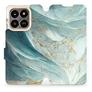Mobiwear Flip case for Honor X7d / Honor 400 Smart 5G - greenish marble - Phone Case