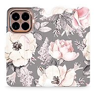 Mobiwear Flip case for Xiaomi 15T Pro flowers on grey - Phone Case