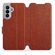 Mobiwear Flip case for Samsung Galaxy A17 / A17 5G brown and gray - Phone Case