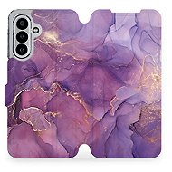 Mobiwear Flip case for Samsung Galaxy A17 / A17 5G purple marble - Phone Case