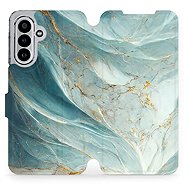 Mobiwear Flip case for Samsung Galaxy A17 / A17 5G greenish marble - Phone Case