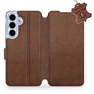 Mobiwear Leather flip case for Samsung Galaxy S25 FE brown - Phone Case